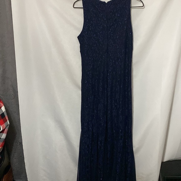 R & M Richard’s  Wo Size 12 FORMAL EVENING DRESS MOTHER OF BRIDE DRESS NAVY EUC - Picture 13 of 16